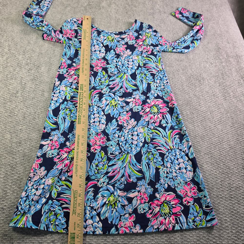 Lilly Pulitzer Kaisley Dress XS High Tide Navy Pineapple Paradise Dual Neck NEW - Picture 7 of 15